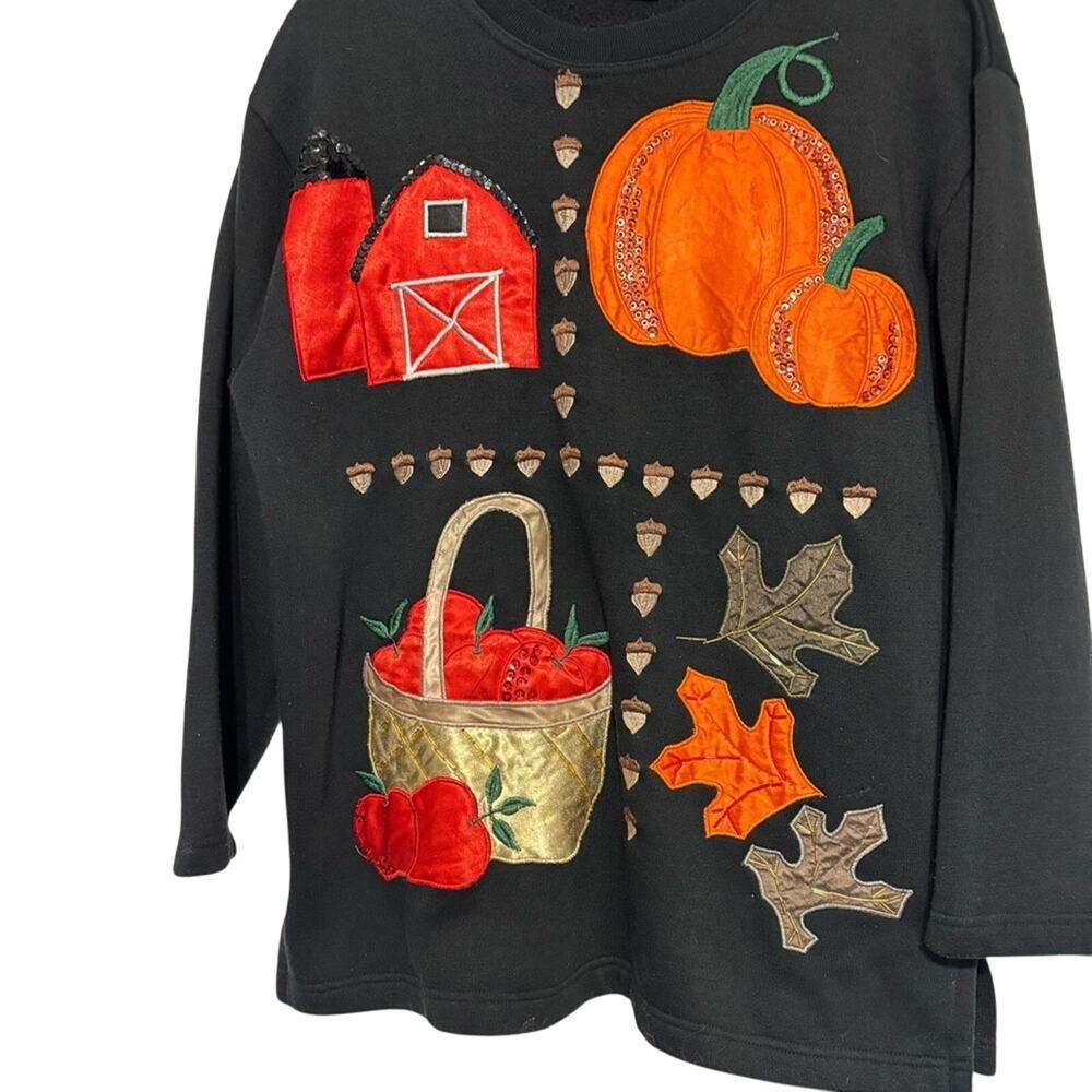 Autumn Harvest Black Sweatshirt All Points Vintage Med